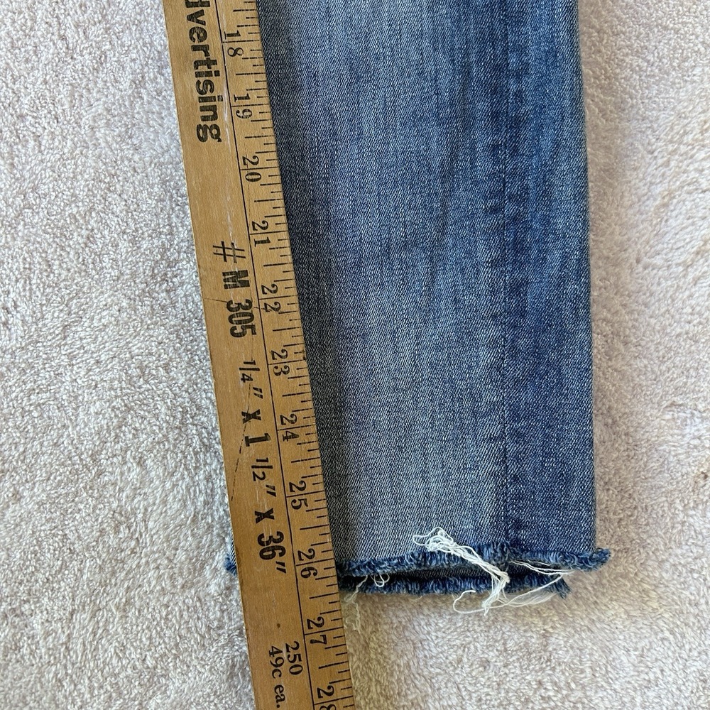Mother‎ Sz 25 The Looker Ankle Fray Jeans Blue Skinny Slim Stretch Double Time - Picture 9 of 13